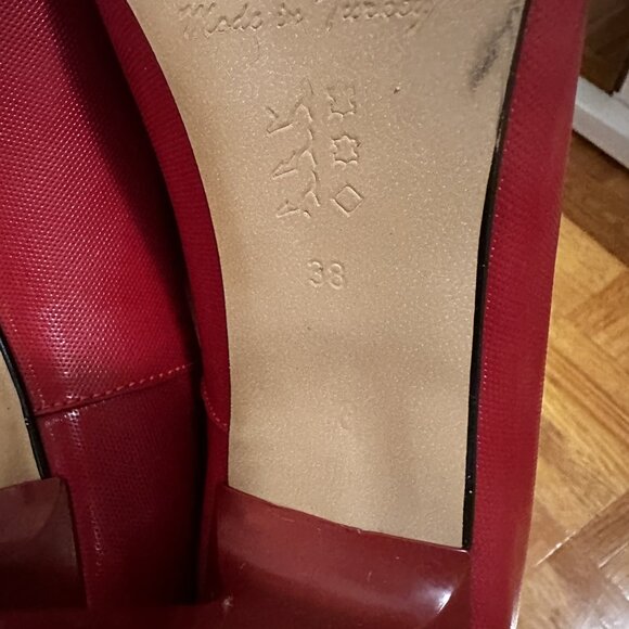 Red Leather High Heels - Picture 4 of 4